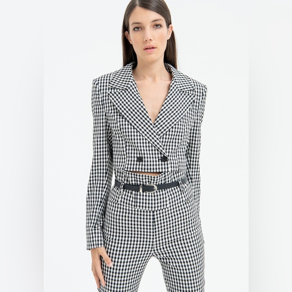 Fracomina Blazer Jacket with Square Pattern, XL
